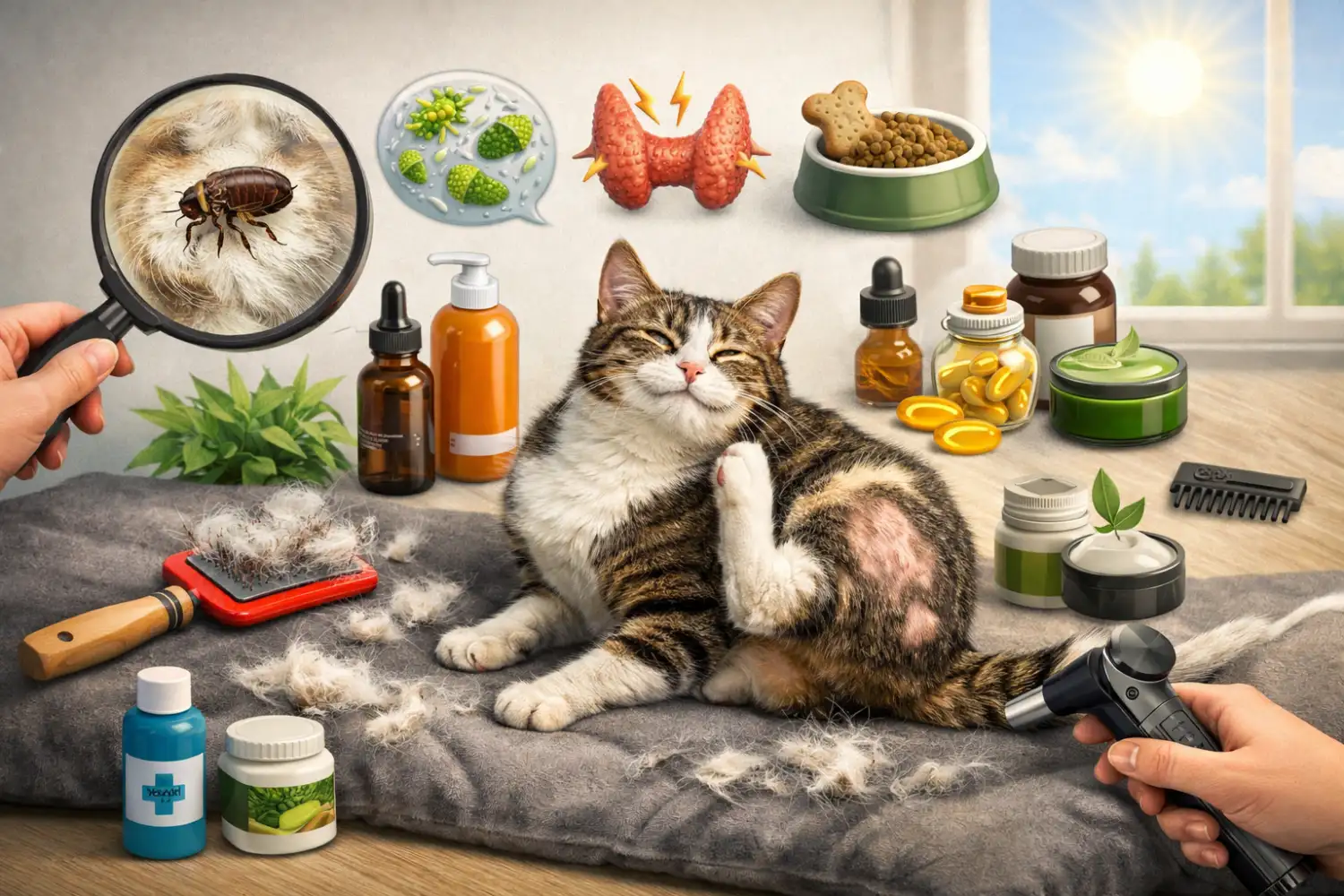 Chat qui perd ses poils : 7 causes possibles et solutions