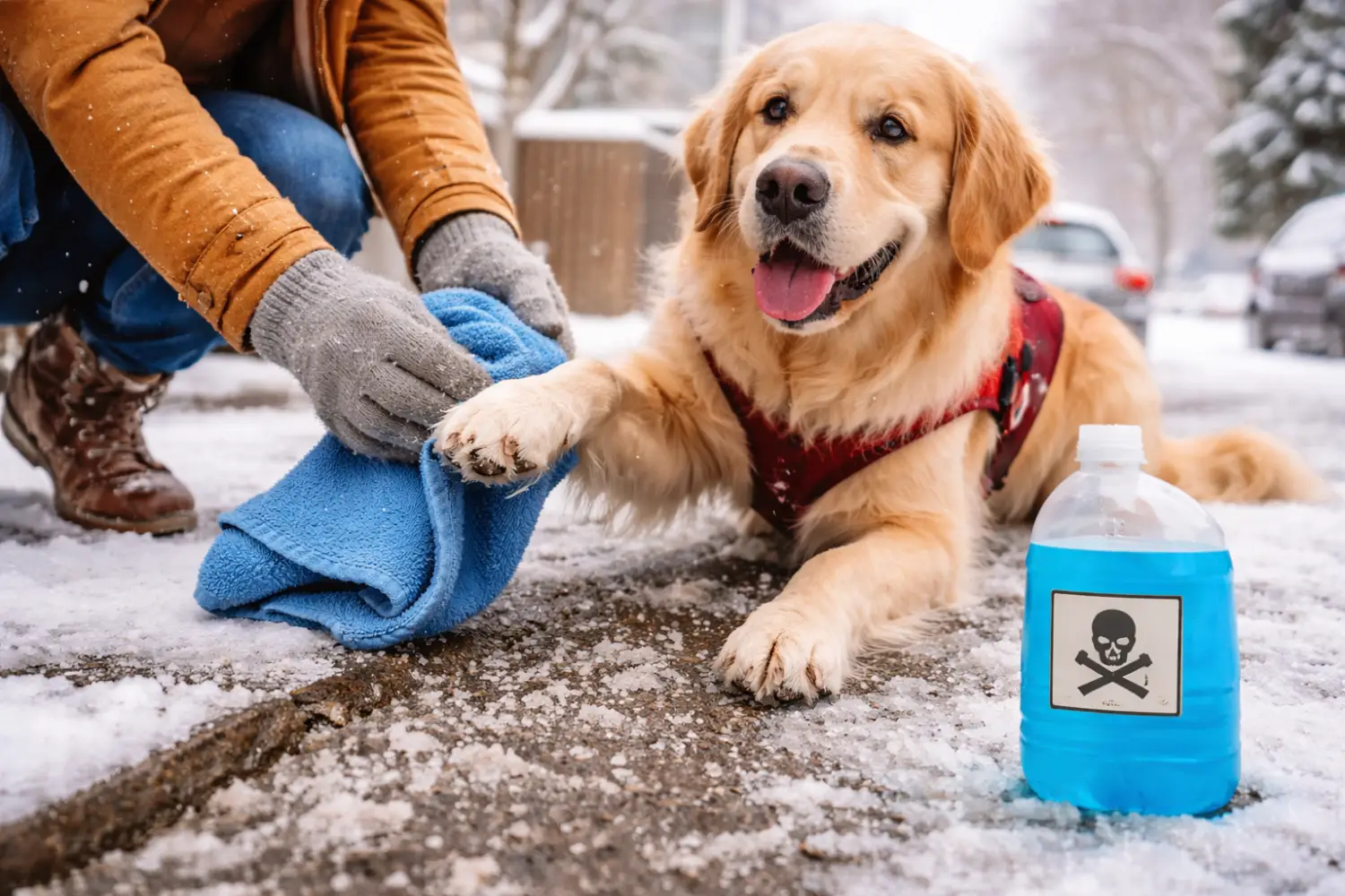 Chien en hiver : sel de déneigement, neige, antigel… les risques + gestes simples