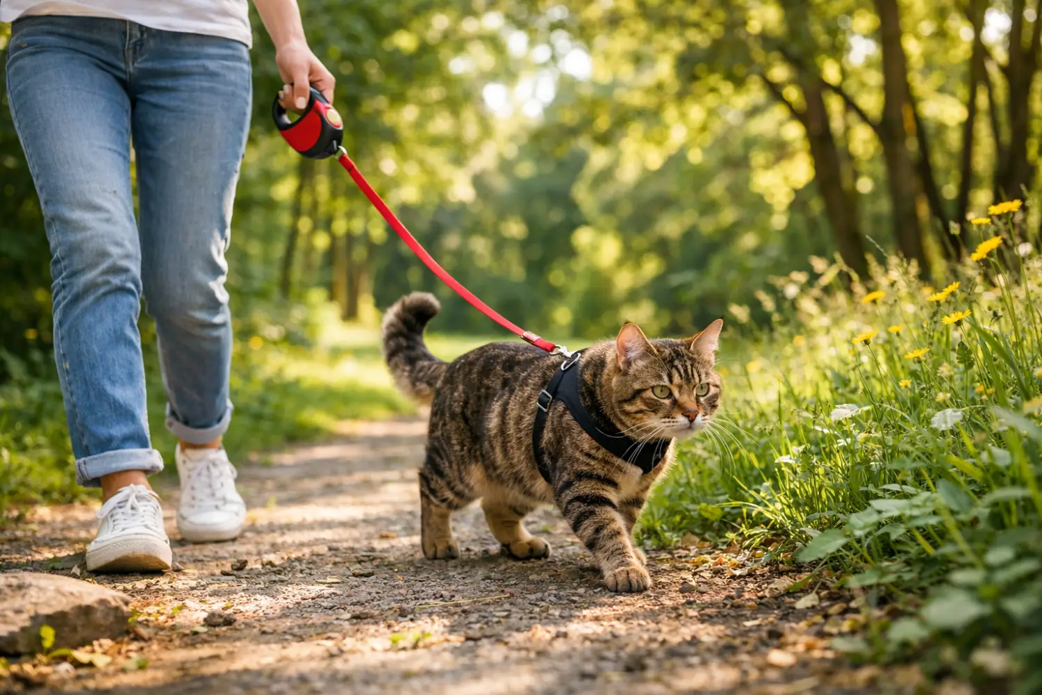 Chat en laisse : apprendre la promenade à son chat en 5 étapes