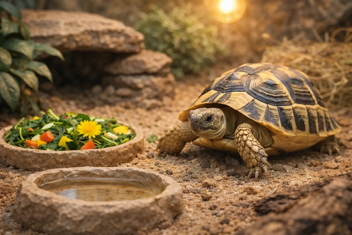 Comment élever une tortue d’Hermann (Testudo hermanni) : alimentation, habitat et hibernation expliqués