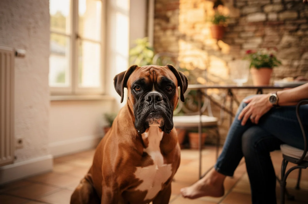Le Boxer en appartement : besoins, — animal de compagnie photo lifestyle authentique
