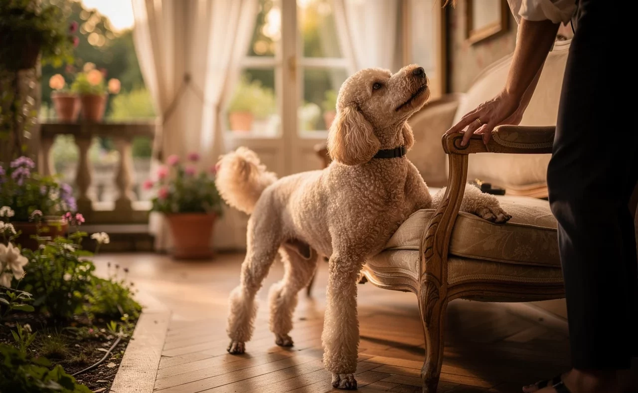 Le Caniche en appartement : besoins, — animal de compagnie photo lifestyle authentique
