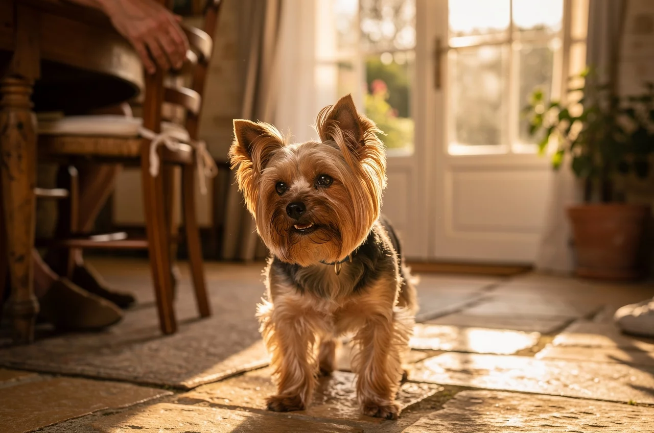 Le Yorkshire Terrier en appartement : — animal de compagnie photo lifestyle authentique