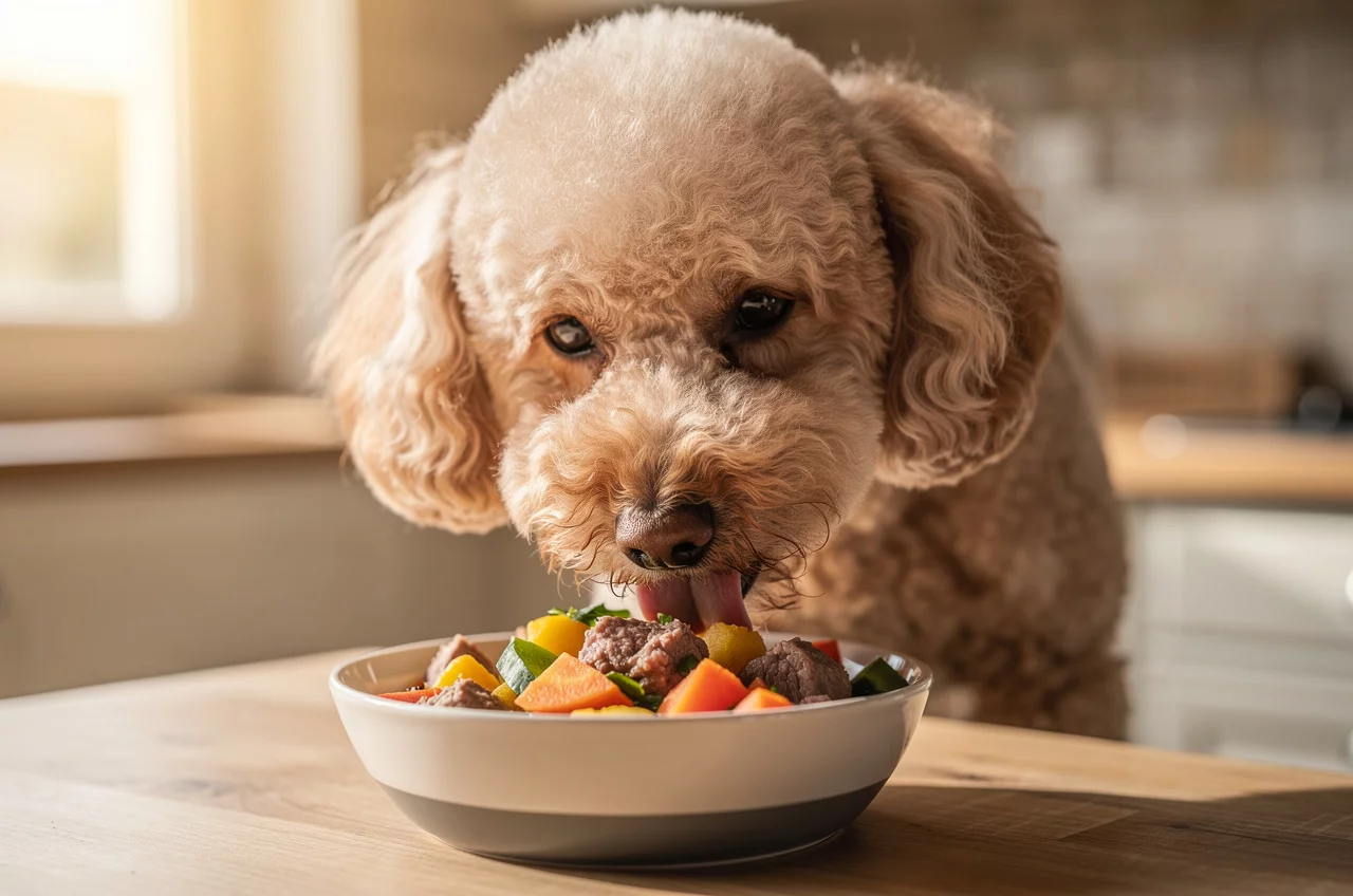 Alimentation du Caniche : besoins nutritionnels — animal de compagnie photo lifestyle authentique