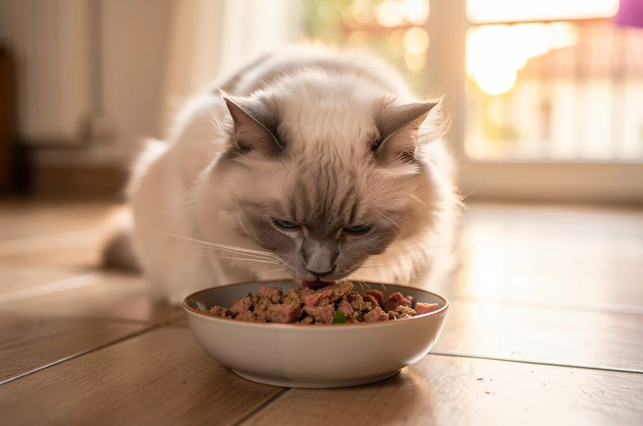 Alimentation du Ragdoll : besoins spécifiques — animal de compagnie photo lifestyle authentique
