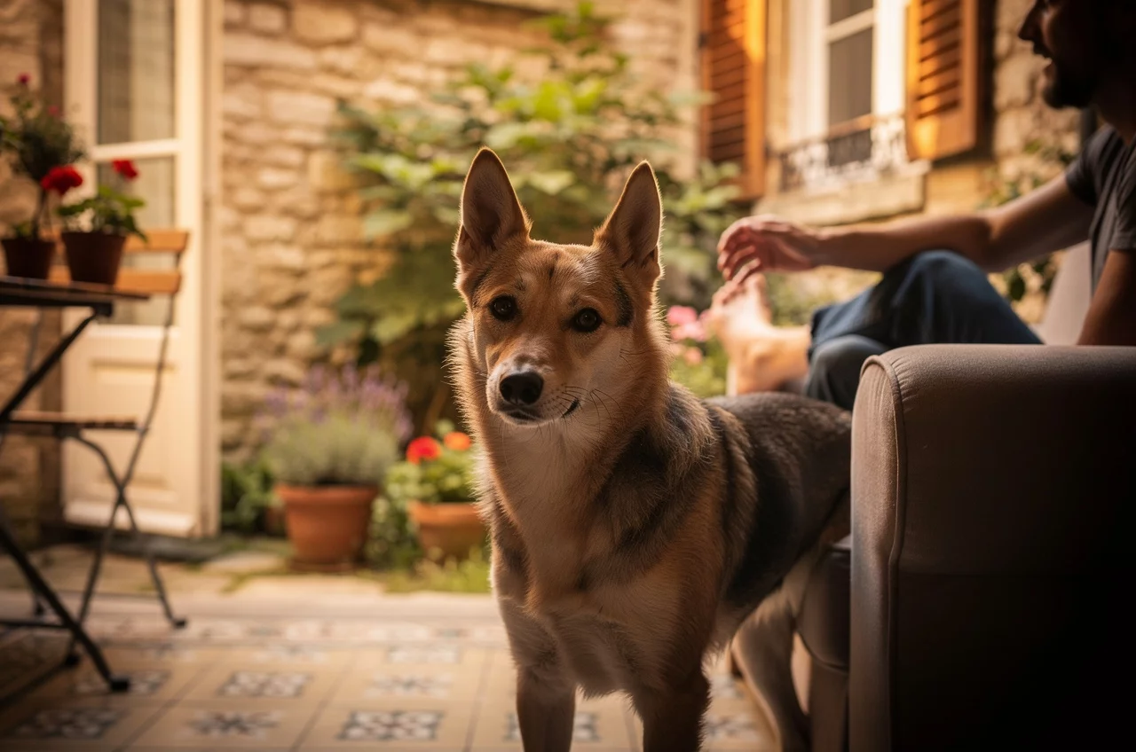 Colley Smooth — animal de compagnie photo lifestyle authentique