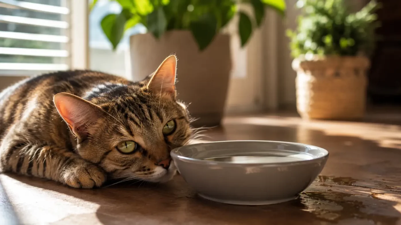 Canicule : l'erreur avec la gamelle d'eau qui favorise la déshydratation de votre chat