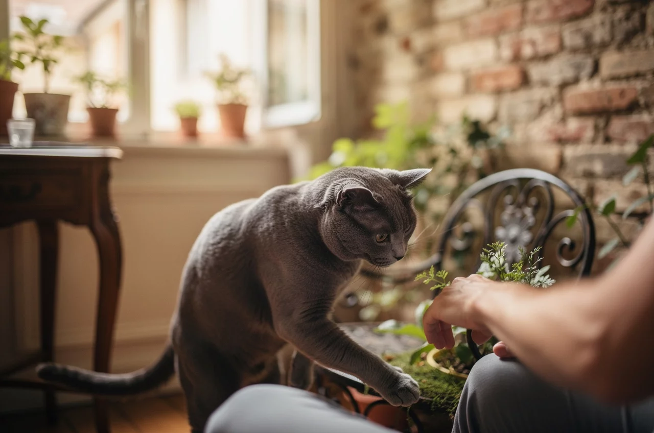 Le Chartreux est-il fait pour un — animal de compagnie photo lifestyle authentique