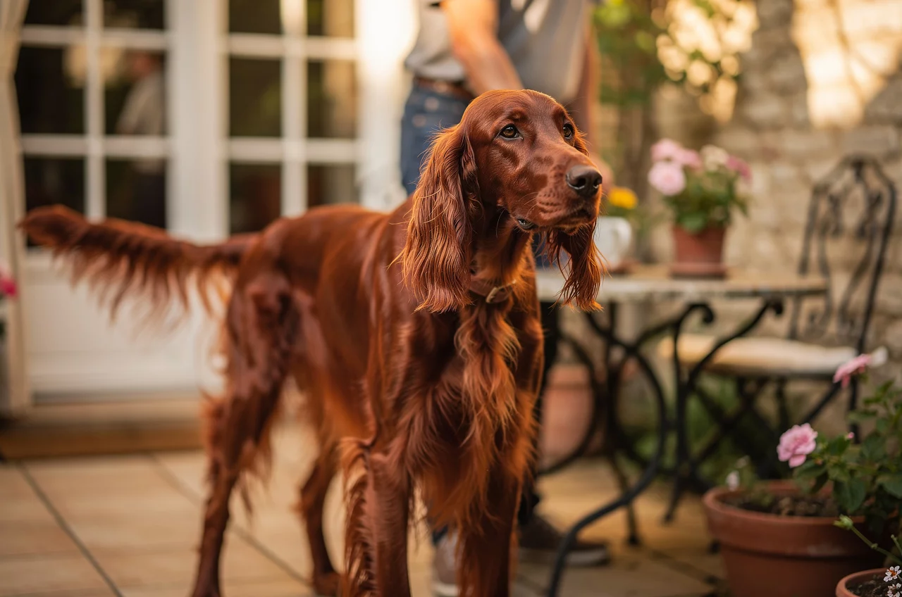 Le Setter Irlandais en appartement : — animal de compagnie photo lifestyle authentique